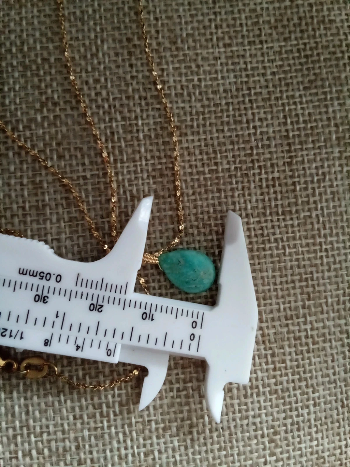 Collier en acier inoxydable et pierre d'amazonite naturelle – photo 3